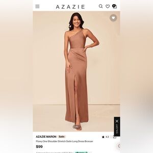 Selling Azazie Maron Bridesmaid dress Size A2